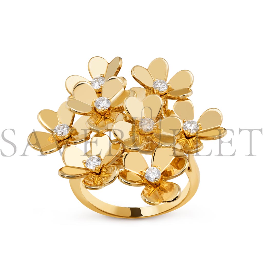 VAN CLEEF ARPELS FRIVOLE RING, 8 FLOWERS - YELLOW GOLD, DIAMOND  VCARB67700